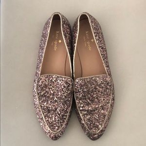 Kate Spade Callipoe Pink Glitter Loafers